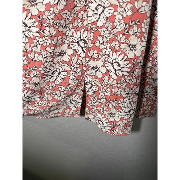 NWT 89th Madison Plus Size 2X Floral Midi Skirt - Sandstone Coral/White - Picture 4 of 9
